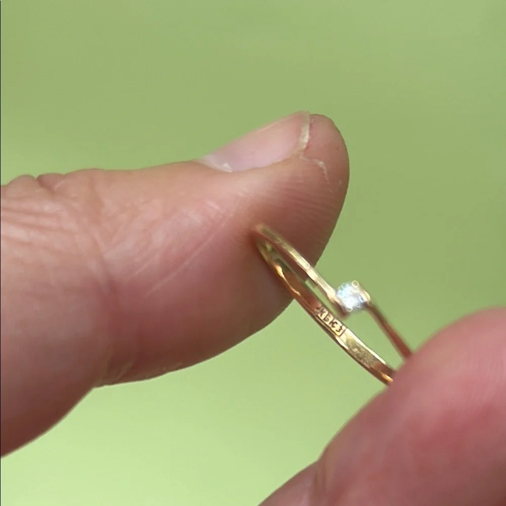 Vintage 14k Gold Ring with Diamond Accent